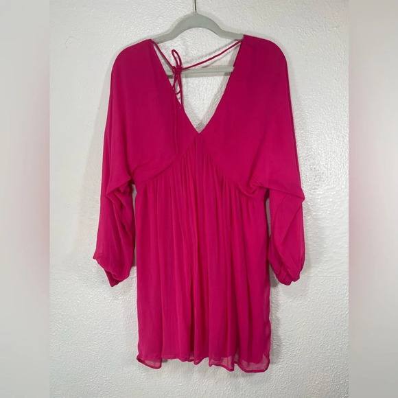 Anthropologie Let Me Be Forever That Girl Sheer Flowy Mini Pink Dress Women’s XS - Picture 14 of 16